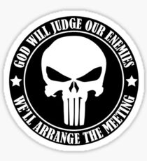 God will judge our enemies We'll arrange the meeting Sticker
