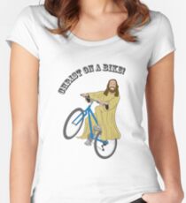 Christ on a bike Women's Fitted Scoop T-Shirt