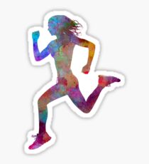 Laufendes rüttelndes Schattenbild 01 des Jogger des Frauenläufers Sticker