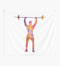 Body buiding man isolated Wall Tapestry