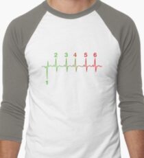 Motorcycle Shifting Gears Life Line Heartbeat Six Speed Rev Tee Shirt Men's Baseball ¾ T-Shirt