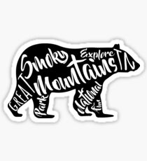 SMOKY MOUNTAINS NATIONAL PARK BEAR TYPOGRAPHY SILHOUETTE TENNESSEE SMOKIES Sticker