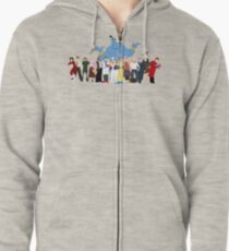 NO BACKGROUND Even More Minimalist Robin Williams Character Tribute Zipped Hoodie