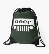 Beer Jeep Drawstring Bag