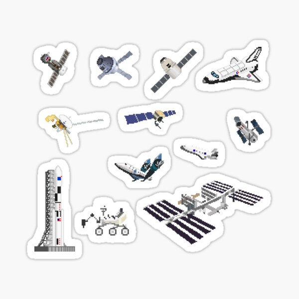 Spacecraft - Space Vehicles - The Kids' Picture Show - 8-Bit Sticker