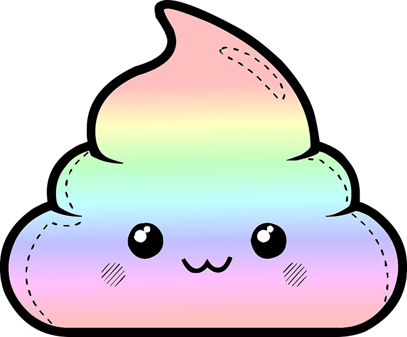 "Rainbow Kawaii Poo " Stickers By Giuliamorelli97 | Redbubble