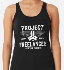 Rot gegen Blau - Projekt Freelancer Racerback Tank Top