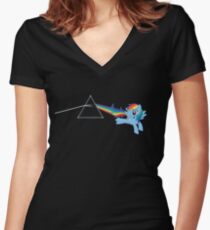 Rainbow Dash: Dark side of the moon (Brony) Women's Fitted V-Neck T-Shirt