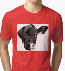 Speciesism Cow Dog Split Face Tri-blend T-Shirt