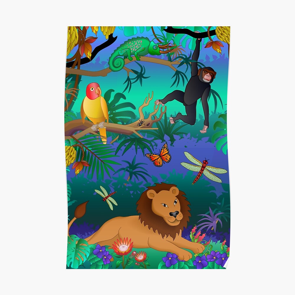 "jungle scene" Poster by kathrynkonkle Redbubble