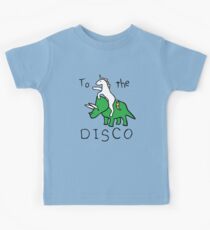 To The Disco (Unicorn Riding Triceratops) Kids Tee