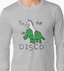 To The Disco (Unicorn Riding Triceratops) Long Sleeve T-Shirt