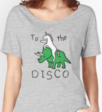 To The Disco (Unicorn Riding Triceratops) Women's Relaxed Fit T-Shirt