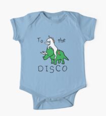 To The Disco (Unicorn Riding Triceratops) One Piece - Short Sleeve