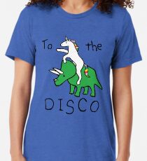 To The Disco (Unicorn Riding Triceratops) Tri-blend T-Shirt