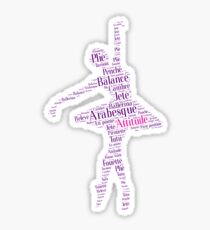 Ballet Typography : Purple - Pink Sticker