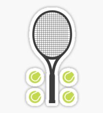 Tennisschläger und Tennisbälle Aufkleber Sticker