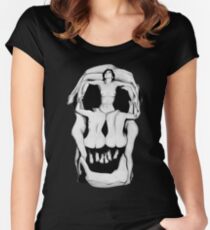 Salvador Dalí's Skulls - BLACK Women's Fitted Scoop T-Shirt