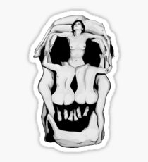 Salvador DalÃ's Skulls - BLACK Sticker