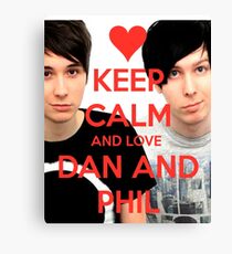 Bleib ruhig und LIEBE Dan und Phil Leinwanddruck