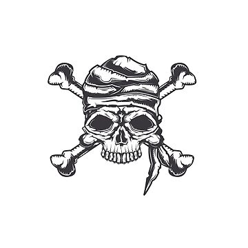 Scull Vinyl Decal Wall Tattoo Bones Pirate Decor Skeleton Stickers