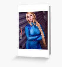 zerosuit samus cosplay Greeting Card