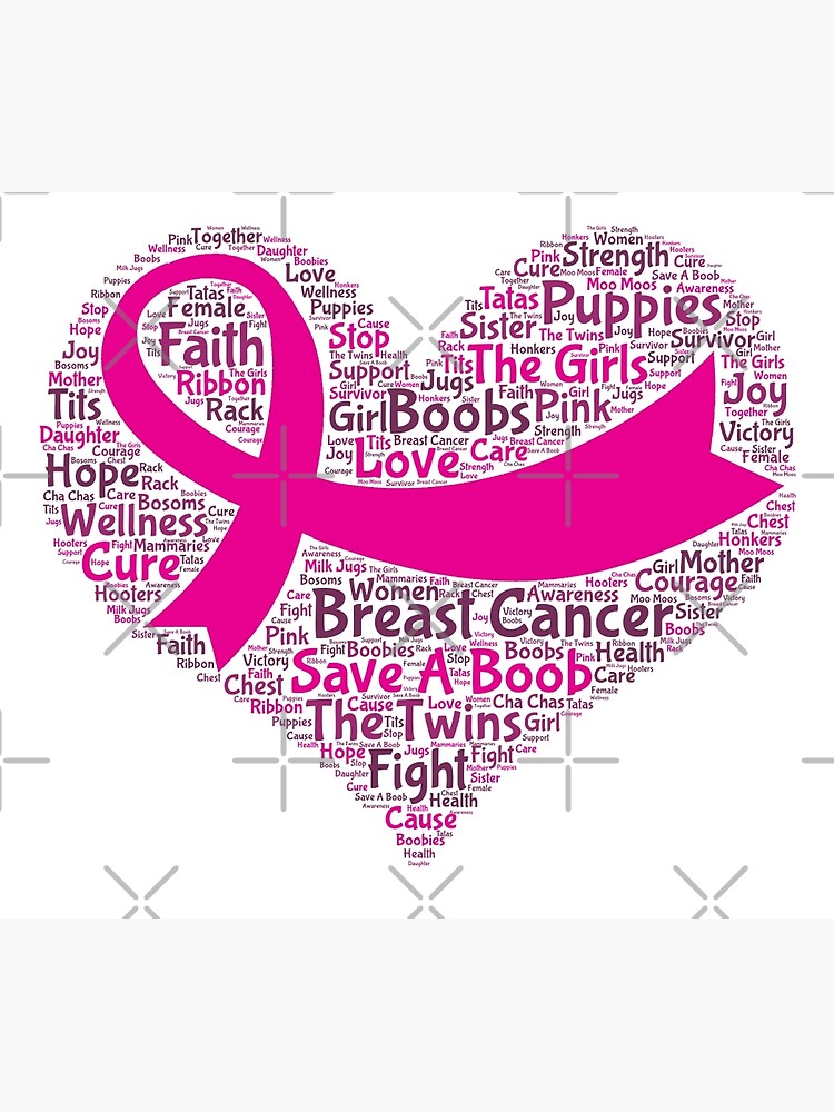  Breast Cancer Word Cloud Poster By Beverlytazangel Redbubble