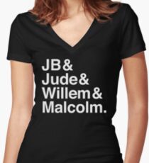 A LITTLE LIFE book JB & Jude & Willem & Malcolm (in white) Women's Fitted V-Neck T-Shirt
