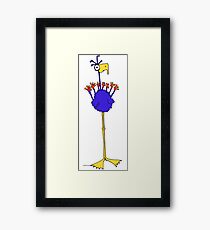 Funny Blue Bird / Blue Bird Framed Print