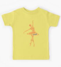 Camiseta para niños Tipografía Ballet: Rojo - Azul