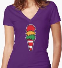 Traffic Cone Ice Cream Women's Fitted V-Neck T-Shirt