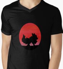 Flareon Sunset Silhouette Pokemon Men's V-Neck T-Shirt