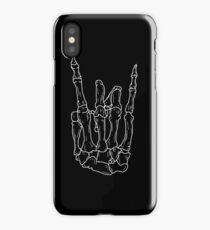 skull hand rock sign iPhone Case