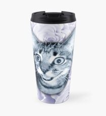 Floral Tabby Kitten Travel Mug