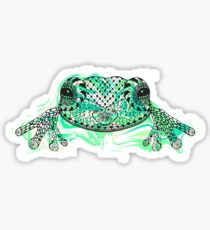 Zentangle stylized frog with abstract colorful grunge background Sticker