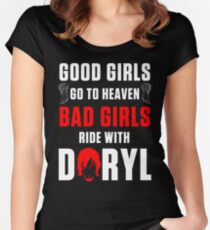 Ride with DARYL DIXON bad girls Women's Fitted Scoop T-Shirt