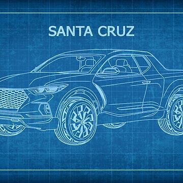 Hyundai Santa Cruz Pickup Truck Blueprint