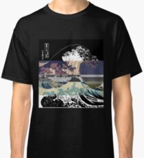 Camiseta clásica la falla de color de la gran ola