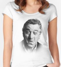 Robert De Niro | Black on White Women's Fitted Scoop T-Shirt