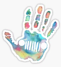 Watercolor Jeep wave Sticker