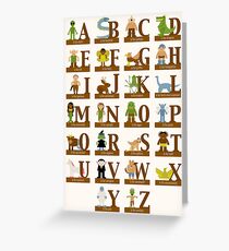 Fabelwesen-Alphabet Grußkarte