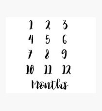 Month to Month Baby Blanket, Milestone blanket Photographic Print