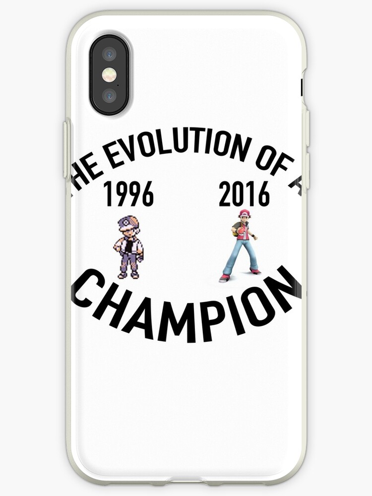 Pokemon Evolution Of The Champion Black Text Iphone Case By Smartass Artist