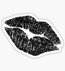 Glitter Lips : Black! Sticker