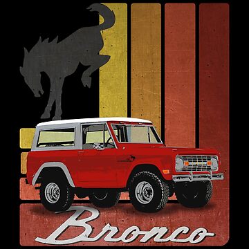 Ford Bronco - vintage red (white text) Kids T-Shirt for Sale by