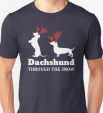 Dachshund Through The Snow Christmas T-shirt Unisex T-Shirt