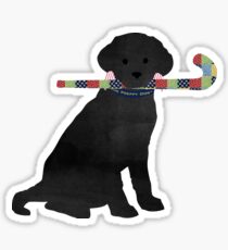 Black Lab Retriever Field Hockey Dog Sticker