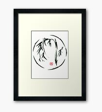 VISIONARY Original sumi-e enso ink brush wash painting Framed Print