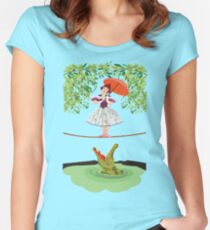 Cute halloween The crocodile girl Deadly circus Women's Fitted Scoop T-Shirt