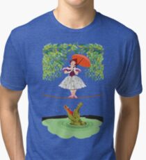 Nettes Halloween Das Krokodilmädchen Tödlicher Zirkus Vintage T-Shirt